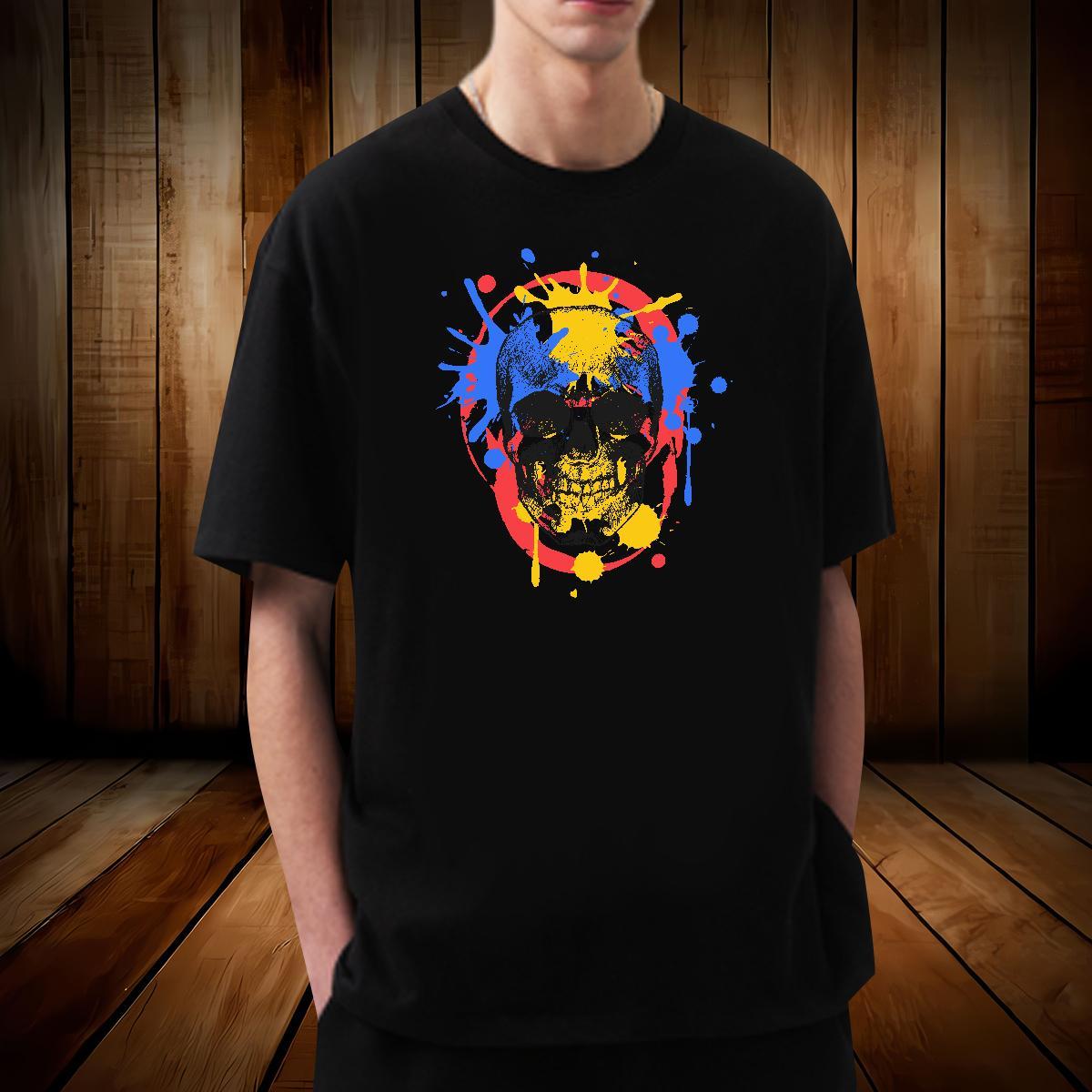 Loose Fit T shirt 100% Cotton 230g skull Sports Casual Black Oversized Breathable Short Sleeve Tshirt for Man Woman Designer Tops Tees
