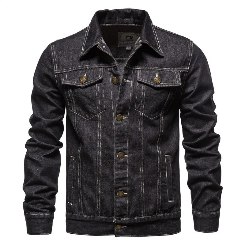 springsummer European fashion mens denim jacket cotton casual slim fit clothing 240921