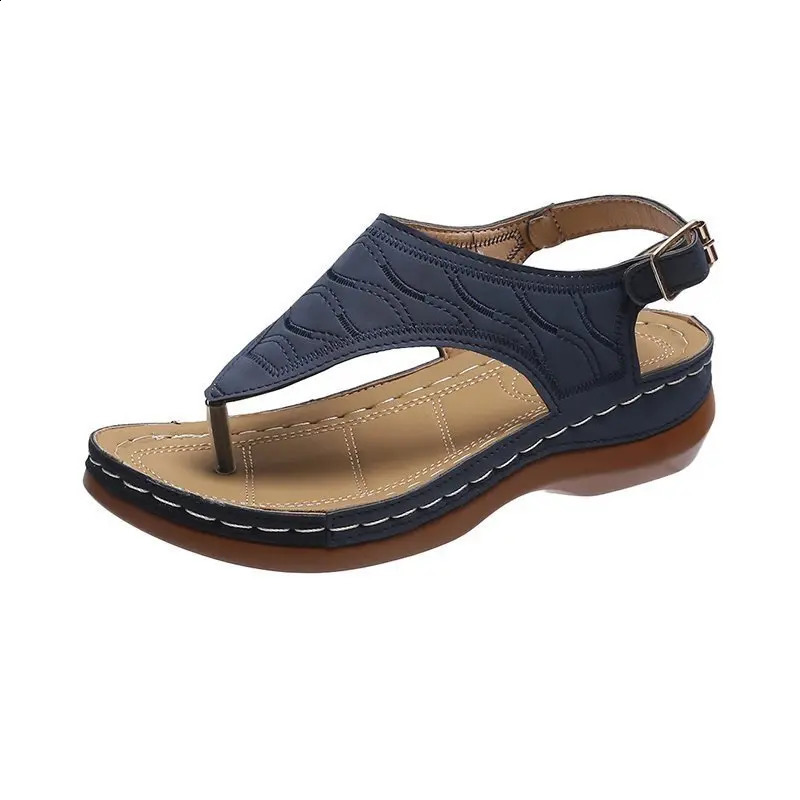 Summer Oxford Womens Sandals Flat Slide Pu Leather Flip Buckle Womens Shoes 2024 Roman Fashion Womens Slide 240823