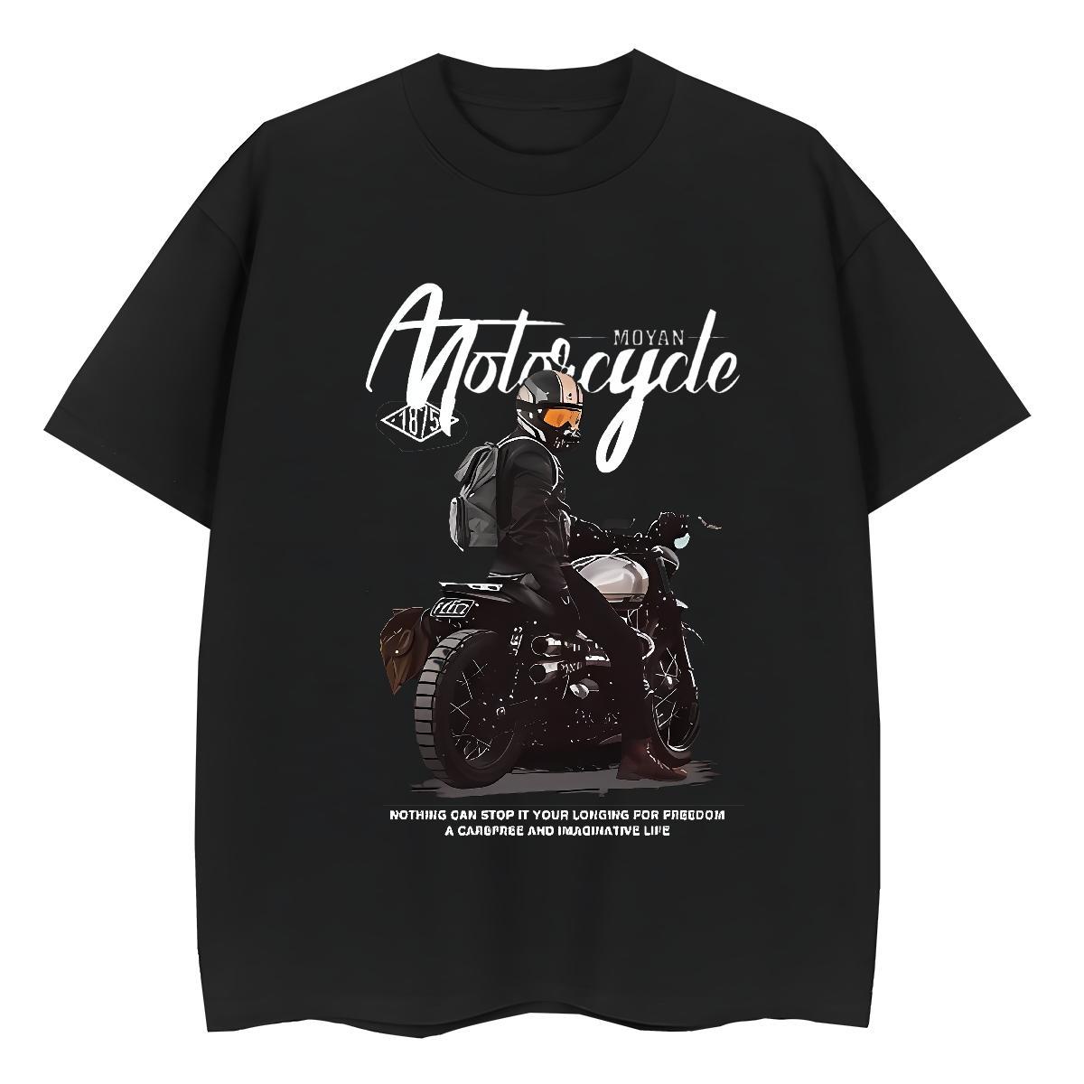 TOP Quality T-Shirts 230g Pure Cotton Motorcycle Sports Casual DIY Breathable Men Tops Tees Designer Fashion Clothes