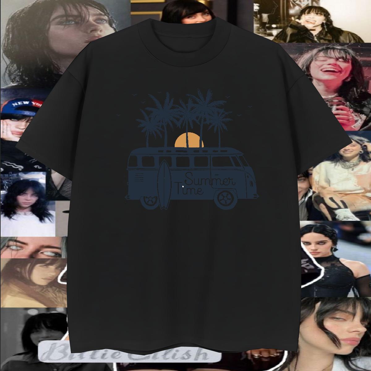 Unisex Mens T Shirts 230g 100% Cotton car Beach Oversized Breathable Crew Neck Couples T Shirts Wholesale Wear