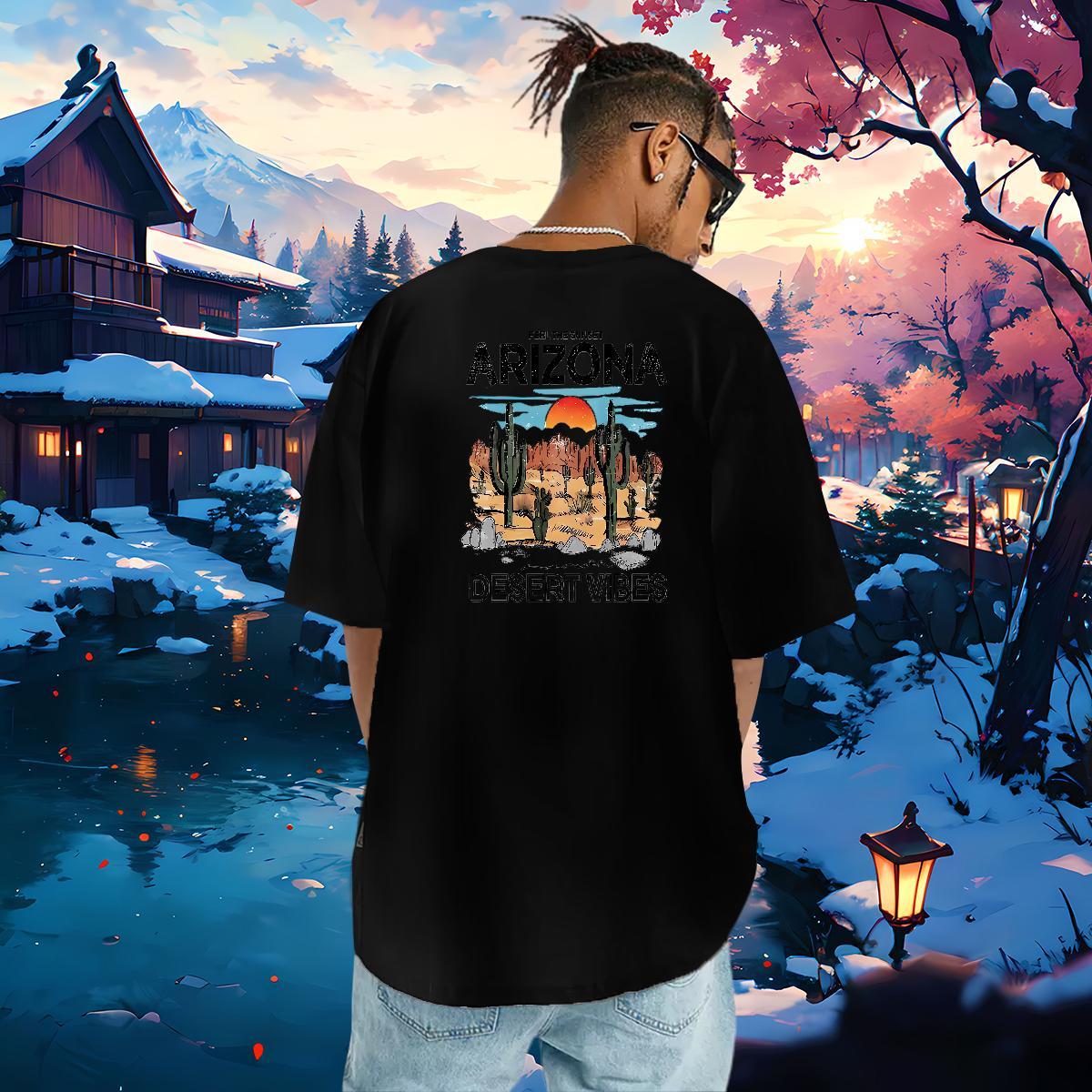 Brand Man T Shirts 230g Cotton desert Street wear Hip Hop DIY Anime Breathable Crew Neck Men Clothes T-Shirt Fashion Designer Top Tees