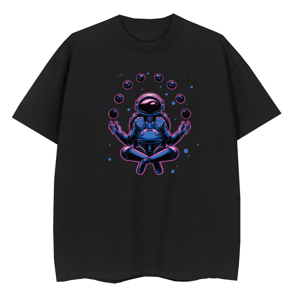 Nice Women Tshirts 230g 100% Cotton cosmonaut Street Casual T-Shirts for Women Breathable Anime Oversized Tops