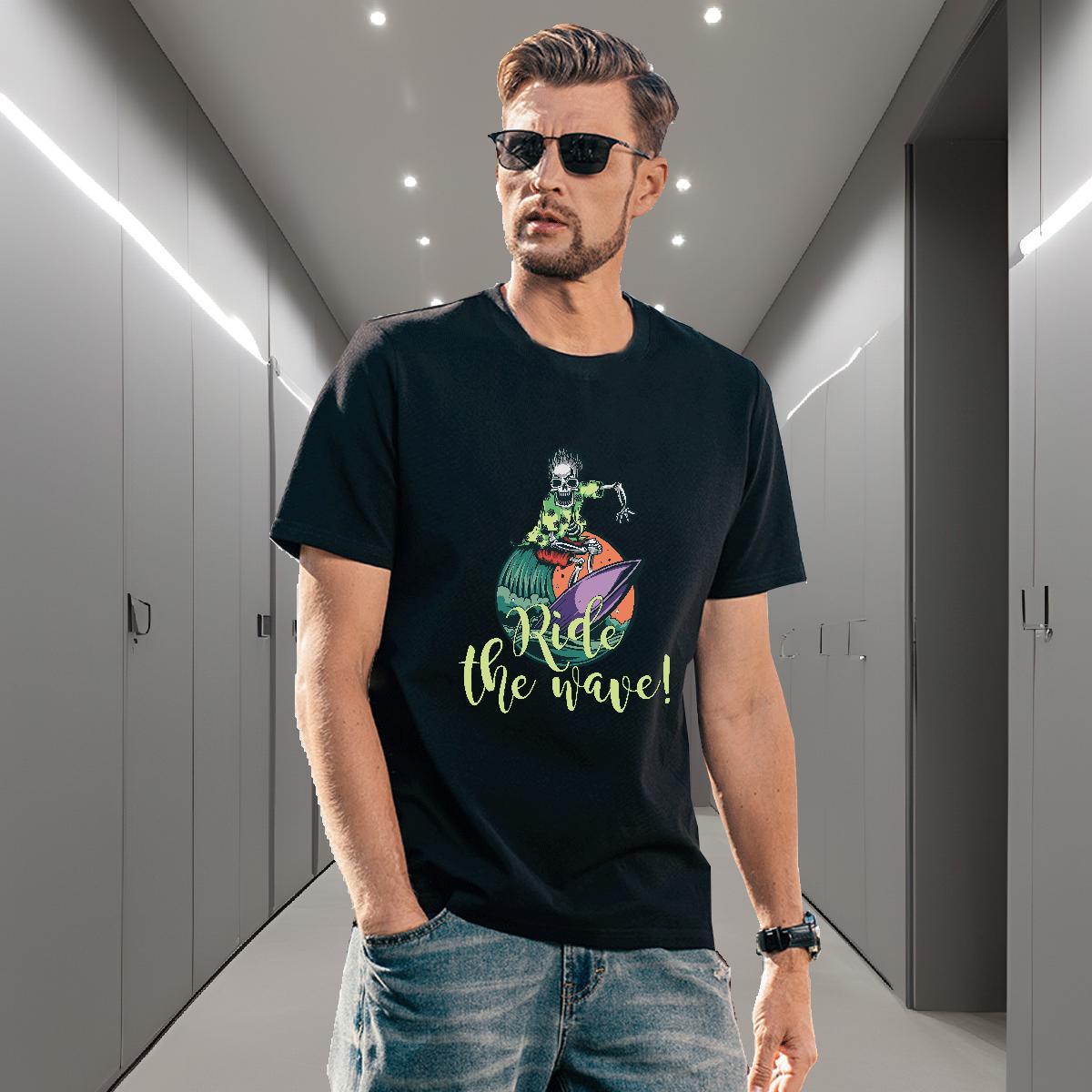 Classic T-Shirts 230g 100% Cotton skull Hip Hop Custom Anime O-Neck Short Sleeve Tshirts Wholesale Clothes