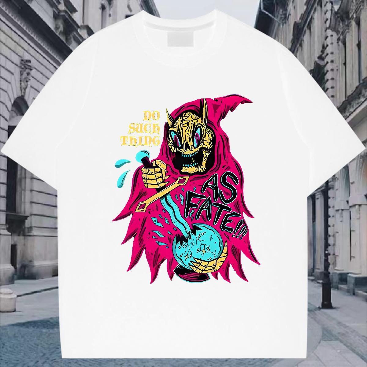 TOP Quality Mens T Shirts 100% Cotton 230g witch Anime Printing Street Custom Print Plus Size Crew Neck Breathable Men Clothes T-Shirt New Arrival Top