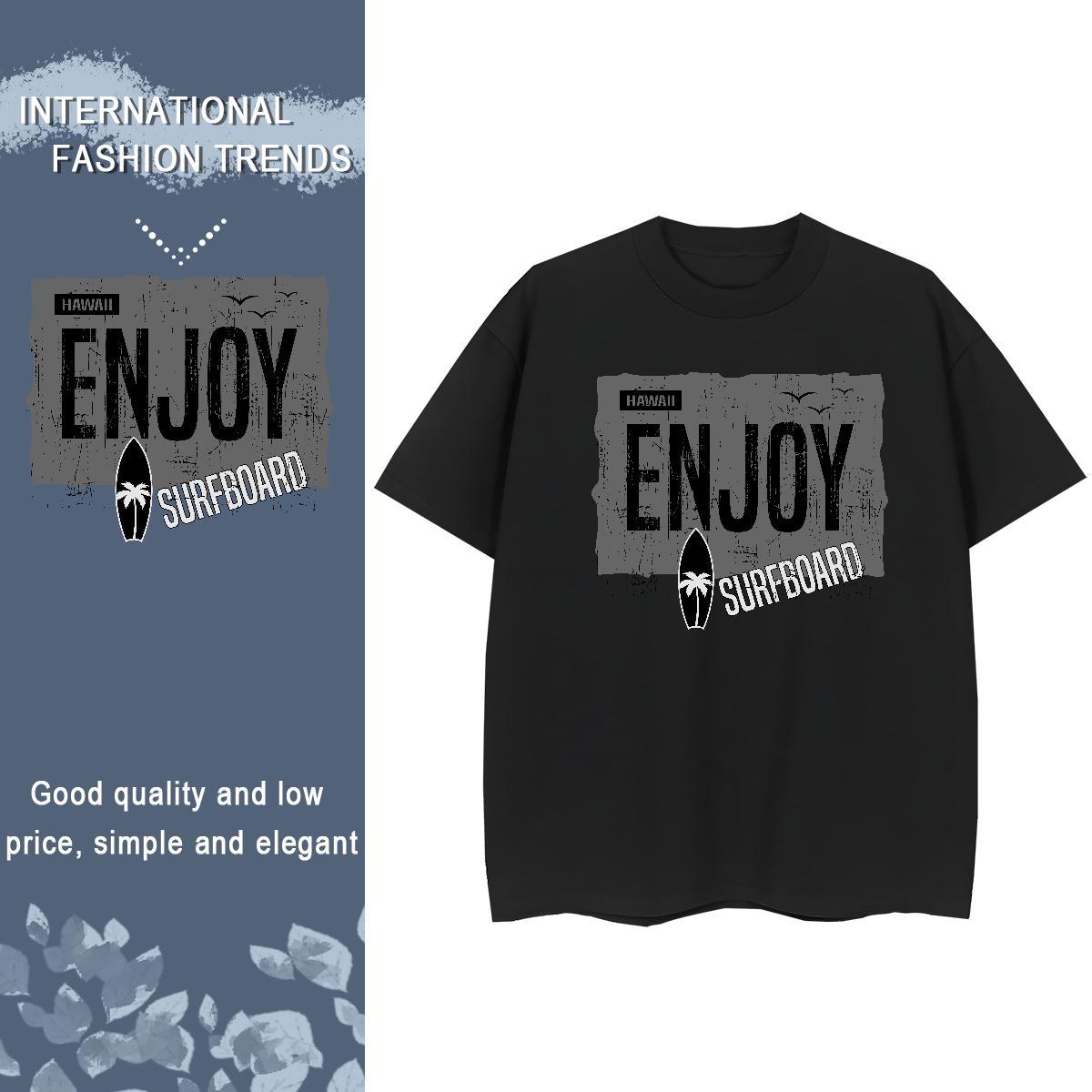 Lady Couples T Shirts 230g Pure Cotton enjoy Casual Sport Women T Shirts Short Sleeve O-Neck Plus Size Cartoon Tops