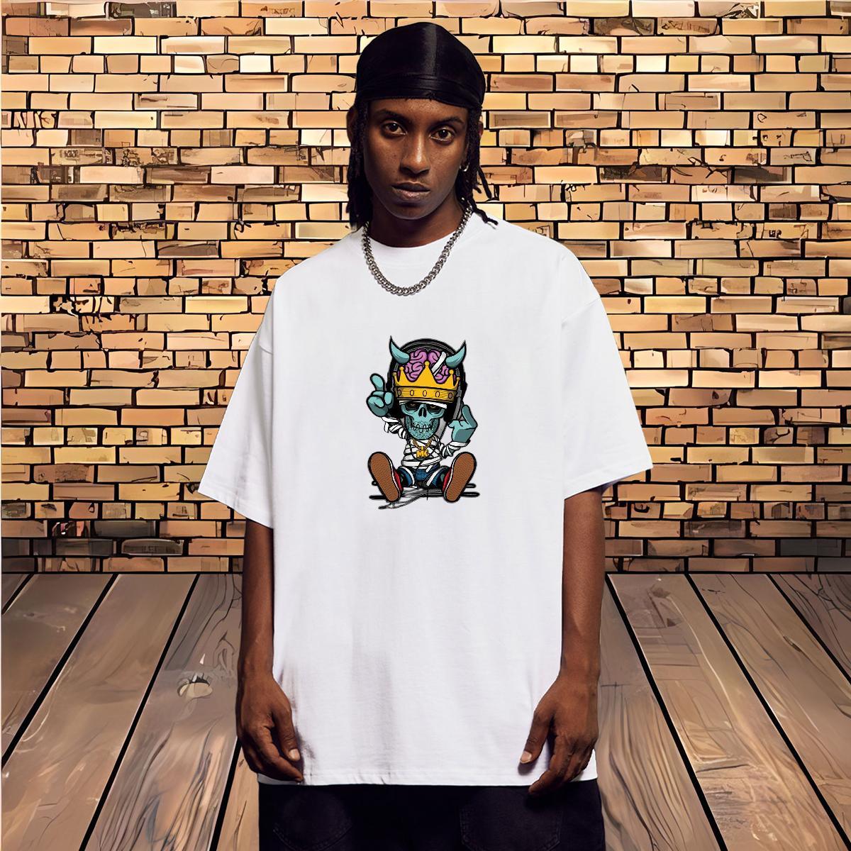 Cool Design Mens T Shirts 230g 100% Cotton skull Home Outdoor Graphic Crew Neck Breathable Couples T Shirts Fashion Casual Tees