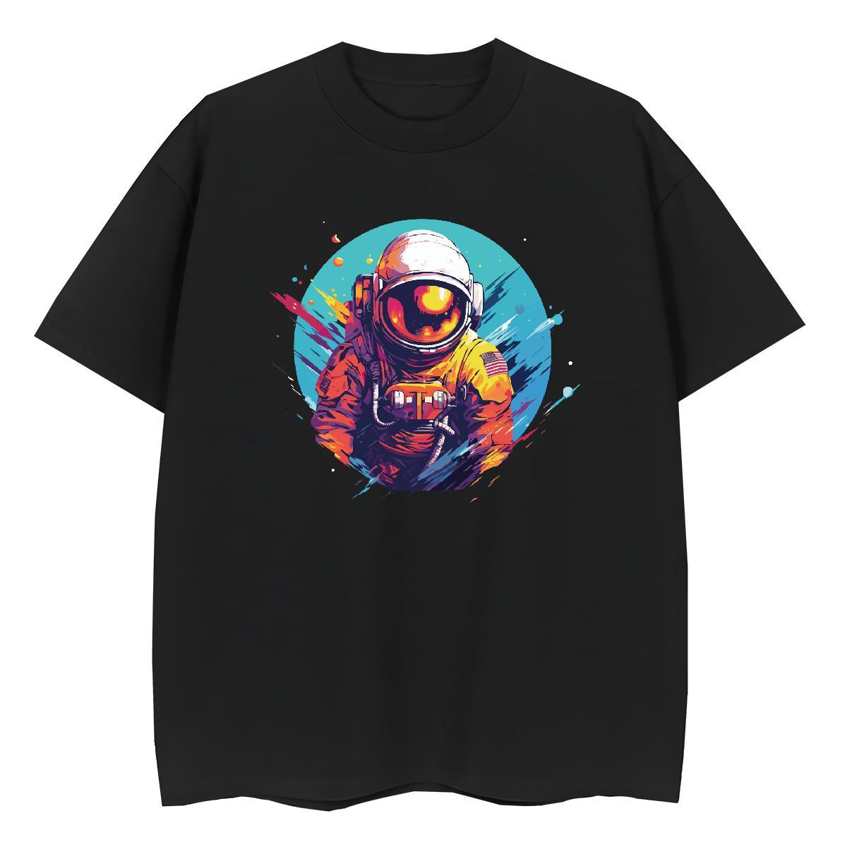 Comfortable Womens Tshirts 230g Cotton universe Street Wear Woman T Shirts Breathable Short Sleeve Custom Cartoon Tee Shirt