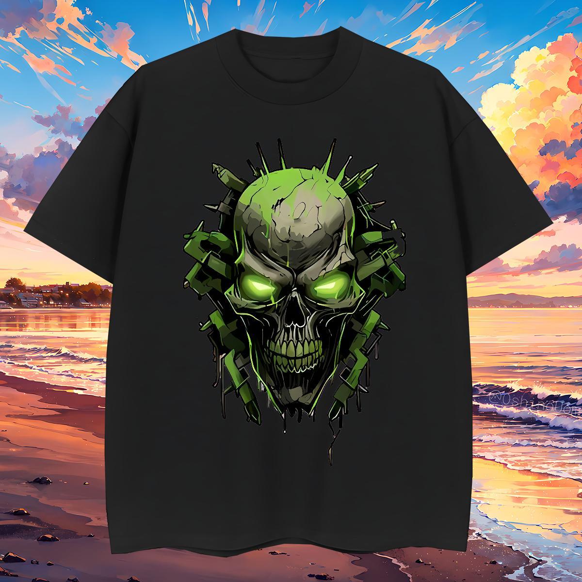 Designer Man T Shirts 100% Cotton 230g skull Street Casual Custom Printed Breathable Short Sleeve Men Tees 2024 DIY Tees Shirts