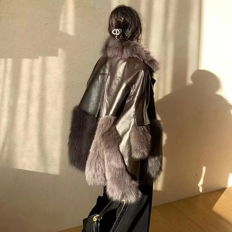 selling womens fur coat winter loose Korean version fashionable fox thick Haining highend 240824
