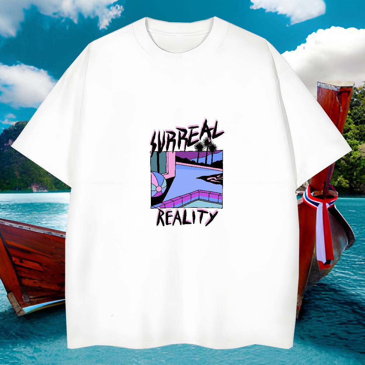 Soft Man T Shirts 230g Pure Cotton beach Street Anime Print Short Sleeve O-Neck Mens Tshirts Factory Direct Polos