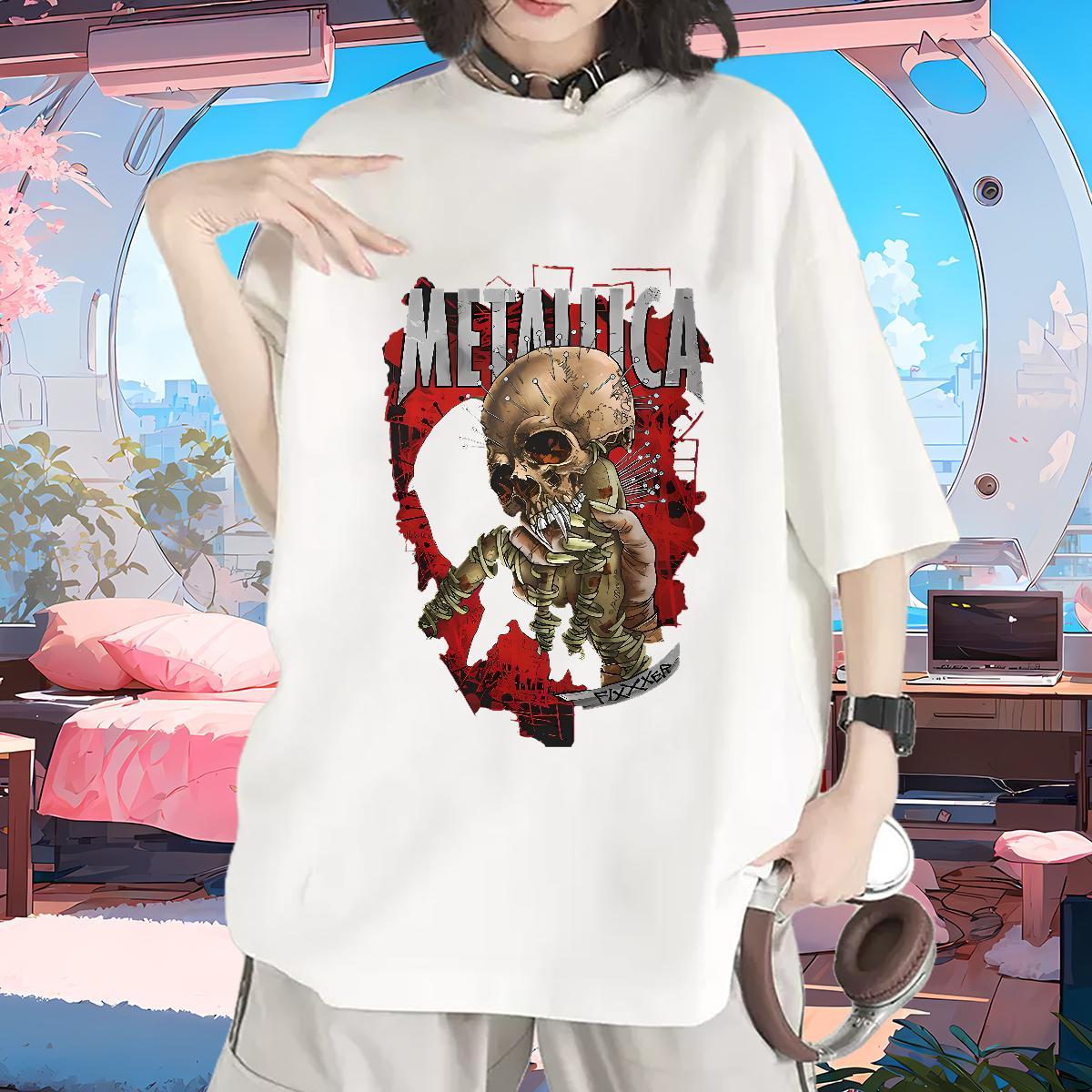 Brand Women Tshirts 230g Pure Cotton scary Street Casual T Shirt For Woman Breathable Short Sleeve Graphic Wear