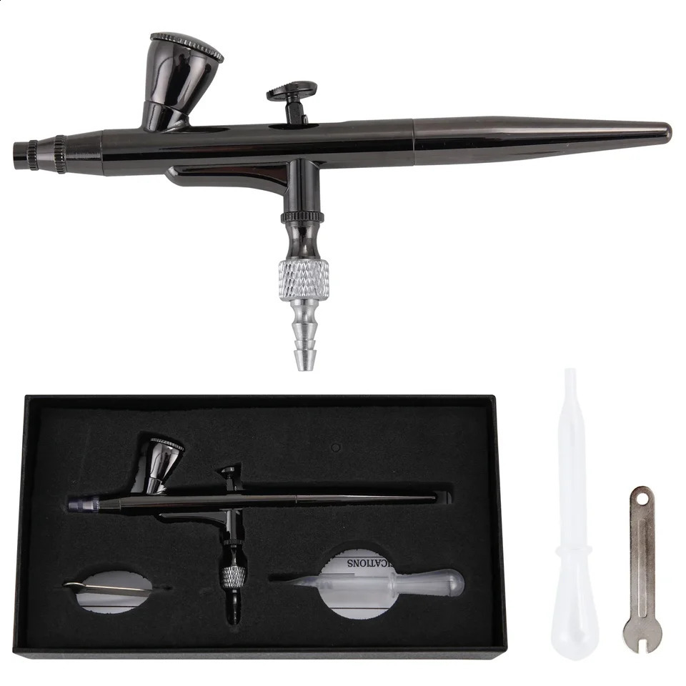 Double acting gravity spray gun 0.m needle kit used for makeup nail art painting models cake decoration shoe tattoos and crafts 240823