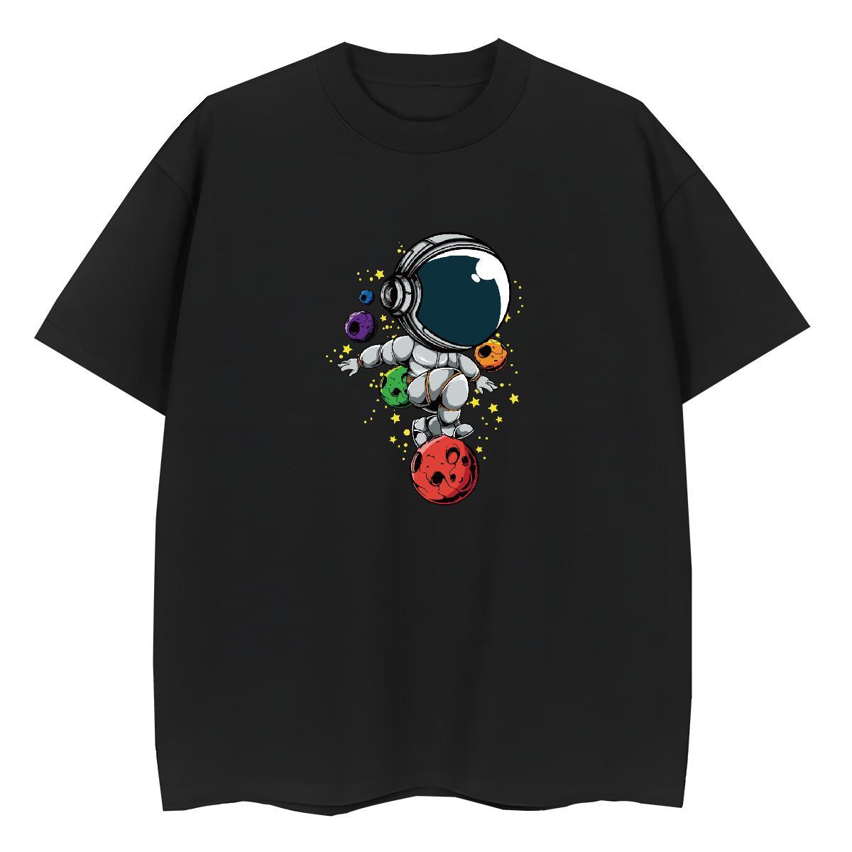Designer Nice Lady T shirt 230g 100% Cotton universe Beach T-Shirts for Women Breathable Crew Neck Custom Printed Tops Tees
