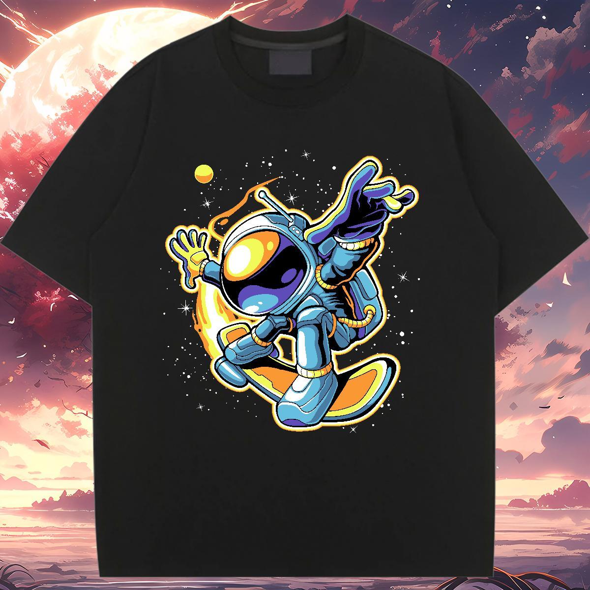 Wholesale Woman Tshirt 100% Cotton 230g cosmonaut Summer Casual Womens T Shirts Short Sleeve O-Neck Graphic Tshirts