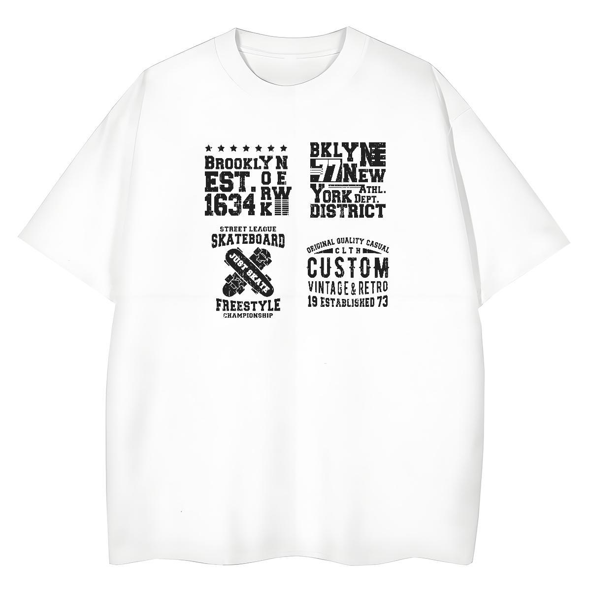 Free Shipping Women Tshirts 230g 100% Cotton letter Hip Hop T shirt O-Neck Short Sleeve DIY Printed Tees Shirts