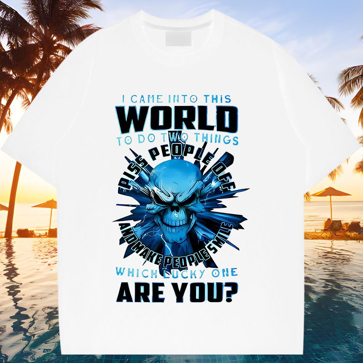 Cool T-Shirts 230g Pure Cotton skull Casual Daily Wear Custom Print Plus Size Crew Neck Breathable Men Tees Wholesale Tee Shirt