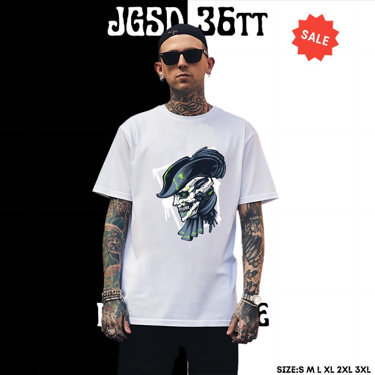 Free Shipping Men T Shirts 230g Pure Cotton skull Daily Outfit Asian Size Short Sleeve Soft Couples T Shirts Classic Tops Tees