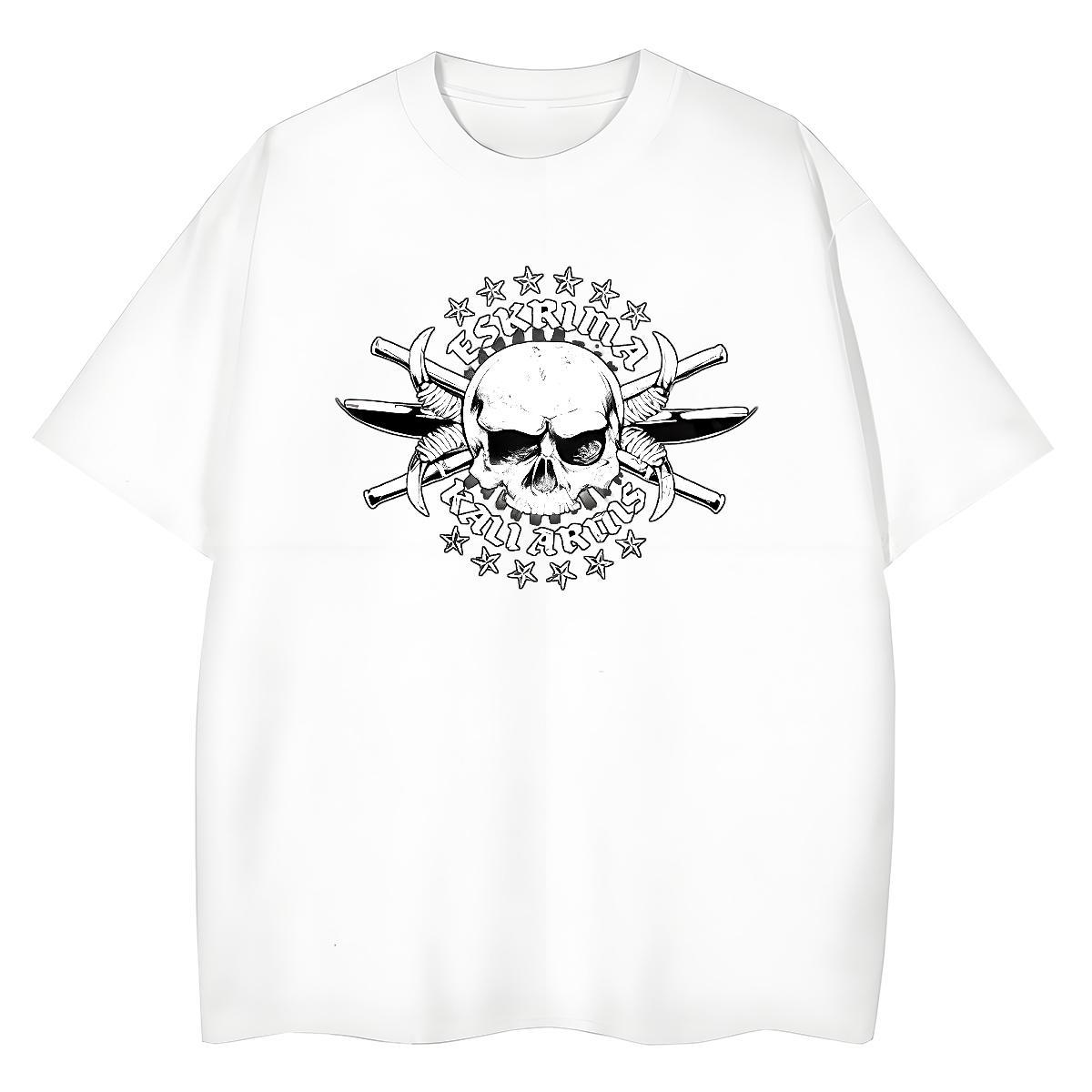Loose Men T Shirts 100% Cotton 230g skull Home Outdoor Custom Cartoon Breathable Soft Men Clothes T-Shirt Fashion New Tees