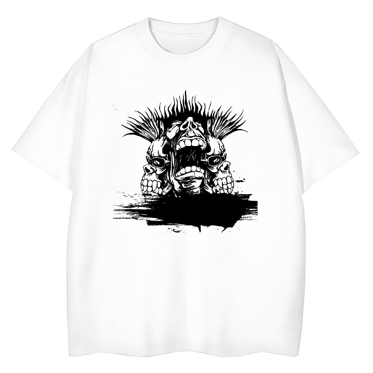 Popular Women Tshirts 230g Cotton scary Street Casual Woman T Shirts Breathable Crew Neck Black Oversized Clothes
