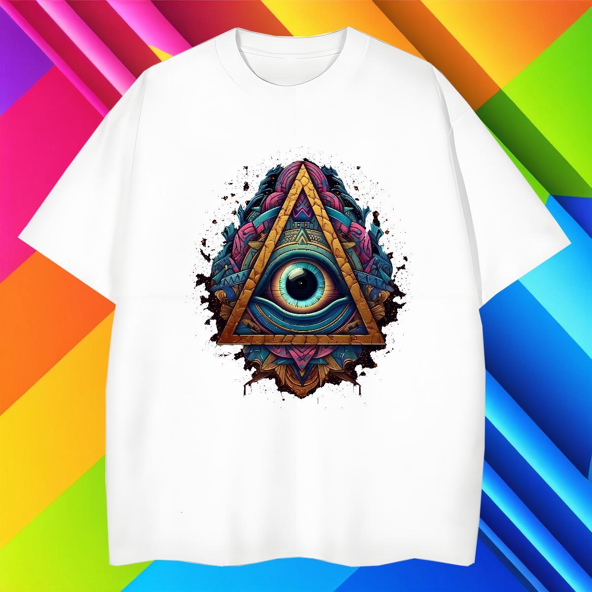 Brand Men T Shirts 100% Cotton 230g eye of the devil Sport Anime Short Sleeve O-Neck Tshirt for Man Woman Fashion Clothes