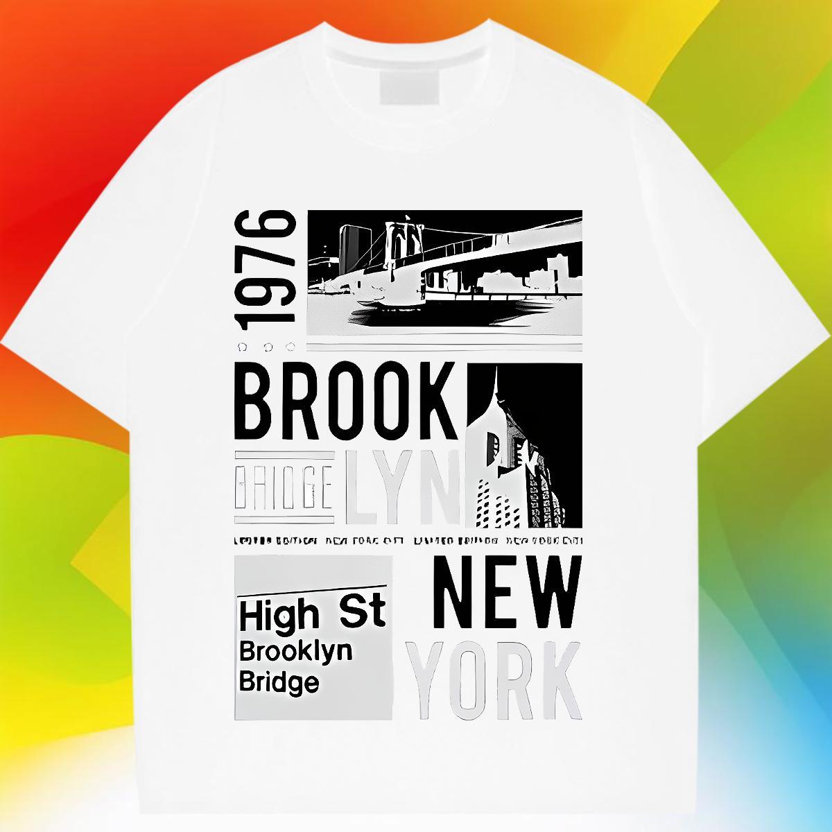 Comfortable Womens Tshirts 230g Pure Cotton New York Casual Beach T-Shirts for Women Breathable Plus Size Custom Top Tees