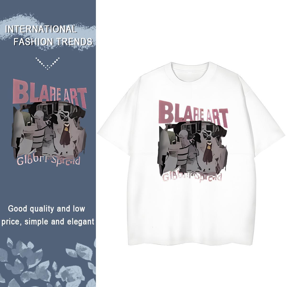 Free Shipping Couples T Shirts 230g Pure Cotton letter Home Outdoor Woman T Shirts Breathable Short Sleeve Cartoon Printing L-4XL Tees Shirts