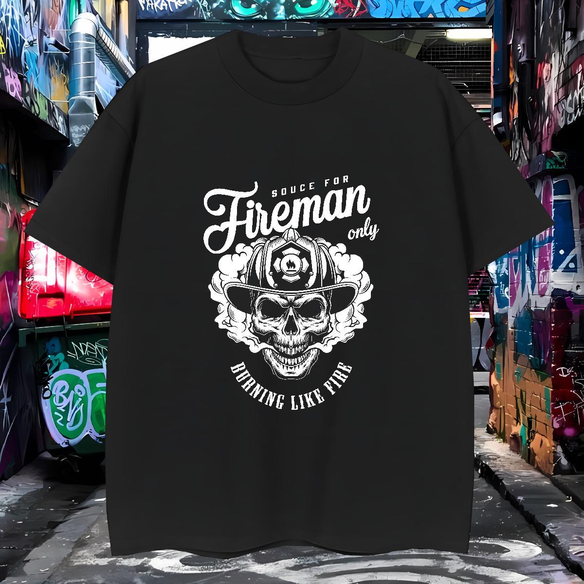 Cool Design T Shirt For Man 230g 100% Cotton skull Beach Skull Breathable Crew Neck Mens Tshirts DIY Clothes