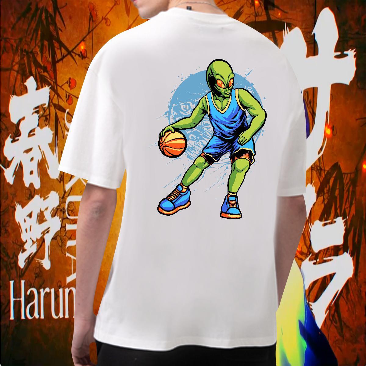 Brand T Shirts Men 230g Cotton ET Street wear Hip Hop Floral Print O-Neck Short Sleeve Men Tops Tees Custom Polos