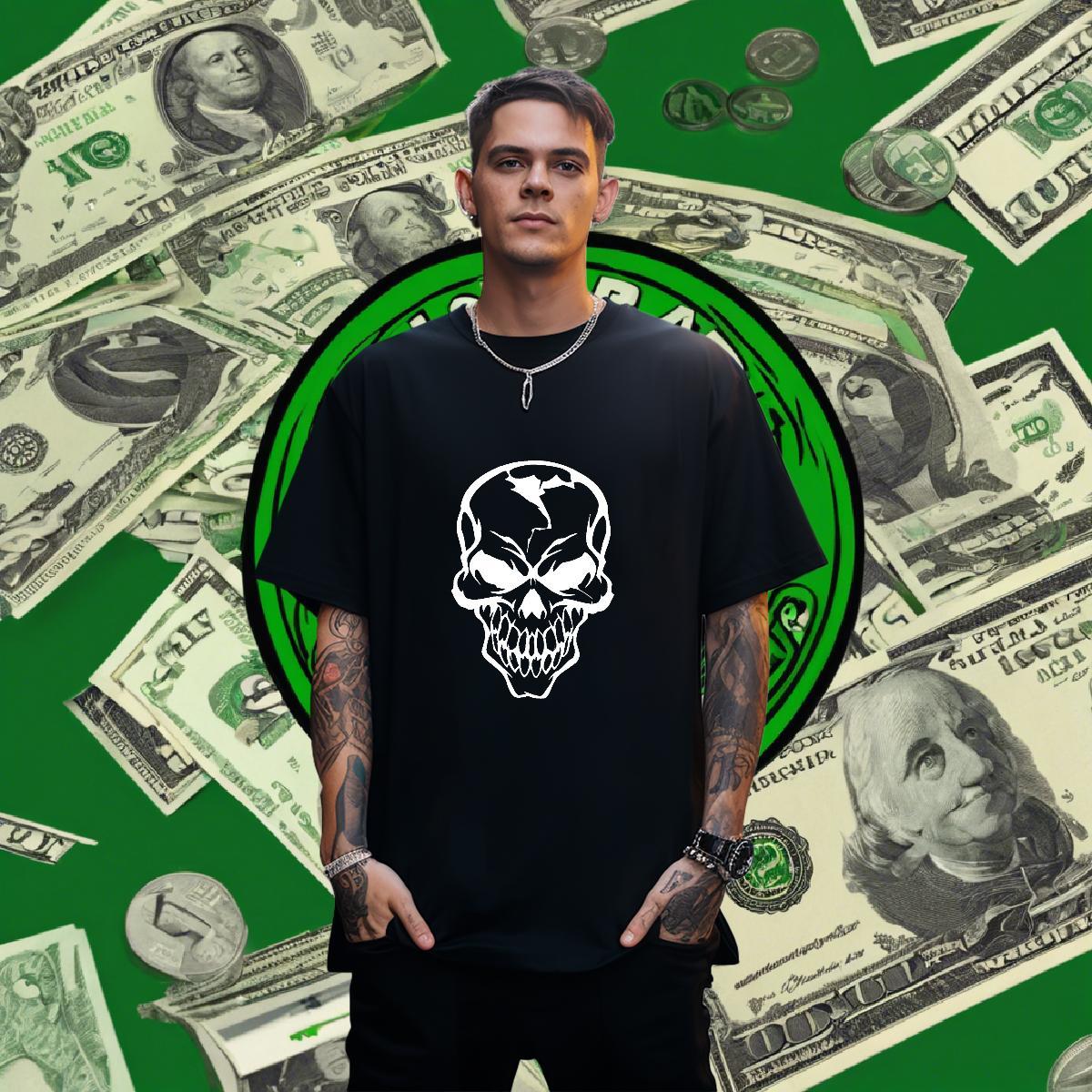 Cool Men T Shirts 230g Pure Cotton skull Beach DIY Anime Breathable Tshirt for Man Woman Designer Fashion Clothes