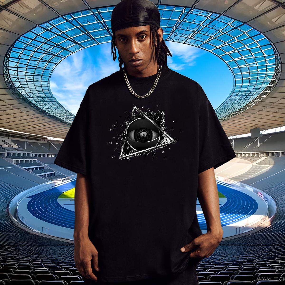 Designer Men T Shirts 230g Cotton eye of the devil Anime Printing Street Oversized Breathable Soft Men Clothes T-Shirt Factory Direct Tops Tees