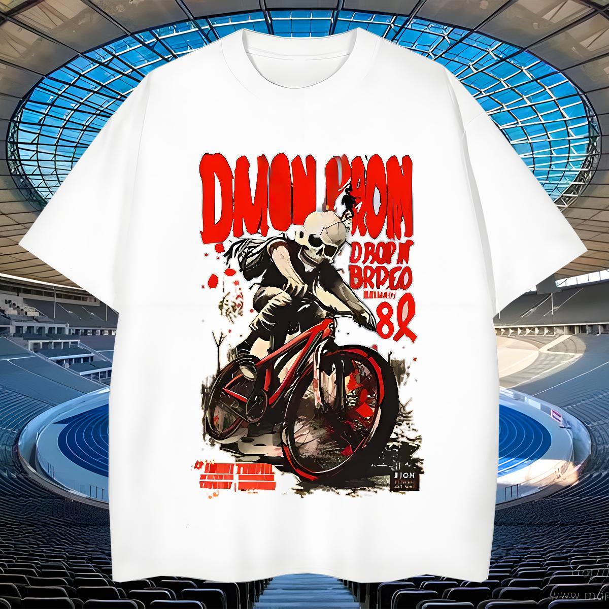 TOP Quality T Shirt For Man 230g Pure Cotton skull Beach Custom Print Plus Size Breathable Short Sleeve Tshirts DIY Customized Clothings