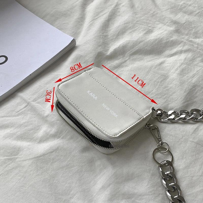 Evening Bags Women Totes Ins Style Thick Metal Chain Shoulder Bag Bike Wallet Mini Coin Purse Fashion Chest Pack Strap Clutch a479 4