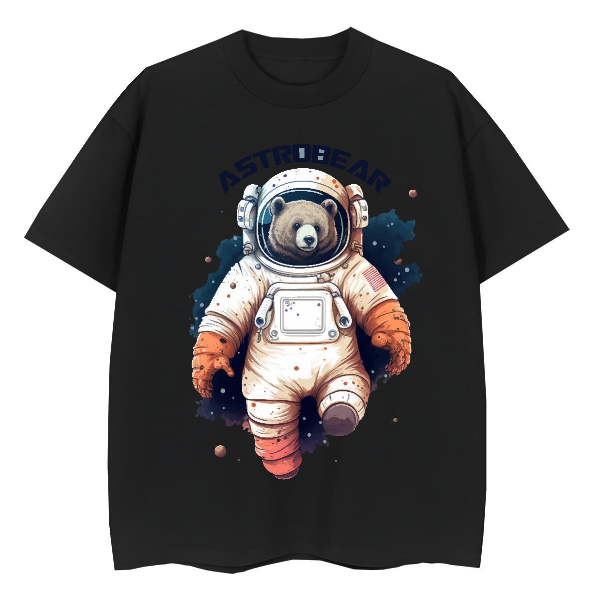 Wholesale Women Tees 100% Cotton 230g cosmonaut Daily Outfit T Shirts Women Crew Neck Breathable Customized Print Wear