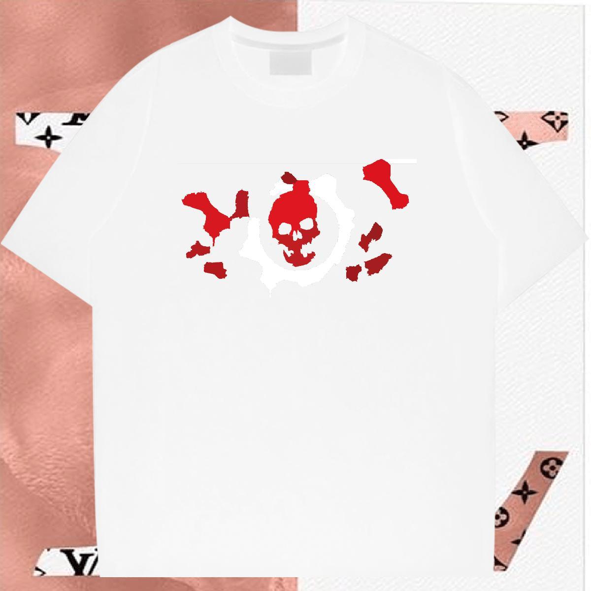 Comfortable Man T Shirts 230g 100% Cotton skull Hip Hop Street Custom Printed Breathable Crew Neck Men Clothes T-Shirt Fashion New Tees