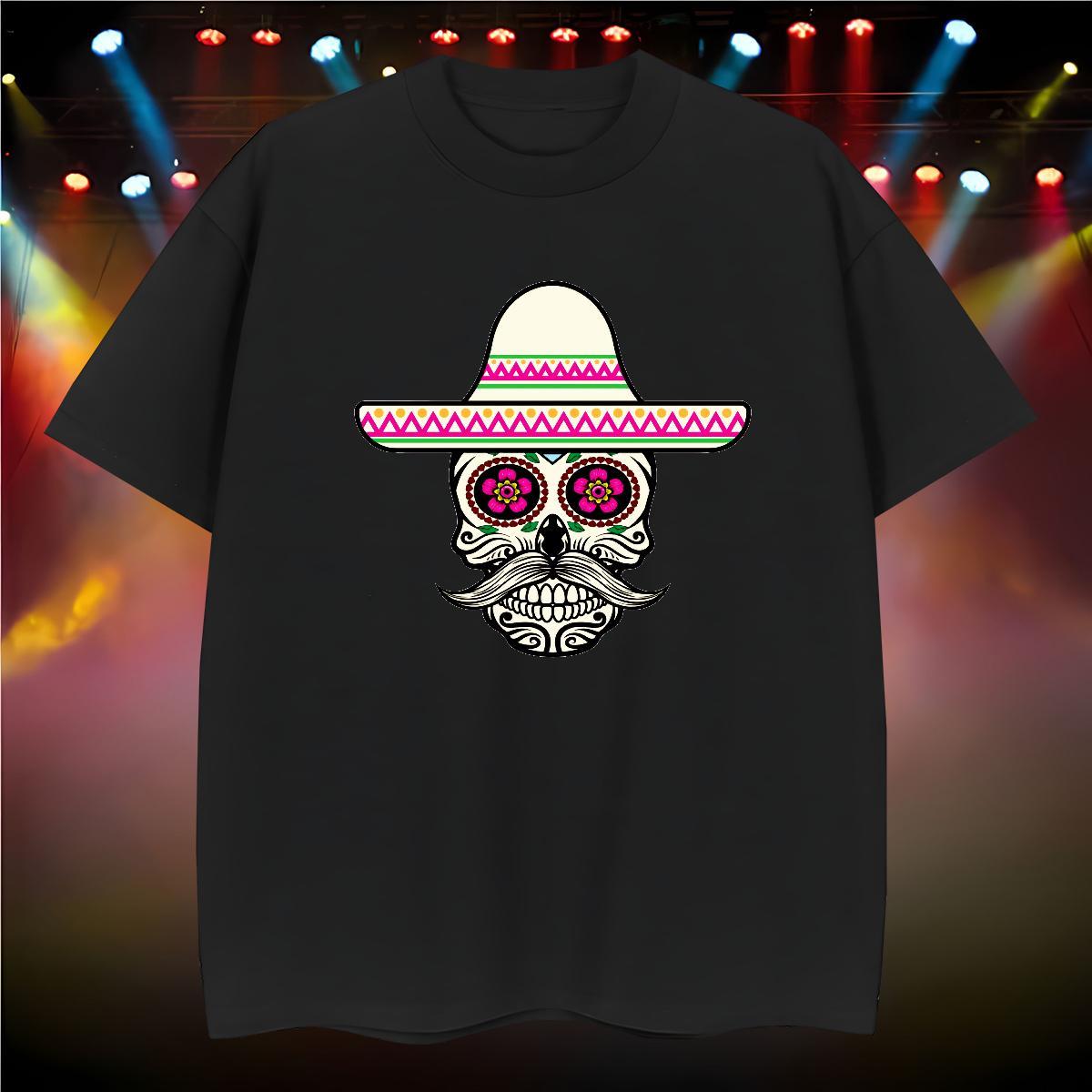 Free Shipping T Shirt For Man 100% Cotton 230g skull Casual Beach Custom Printing Breathable Crew Neck Tshirt for Man Woman Fashion Designer Wear