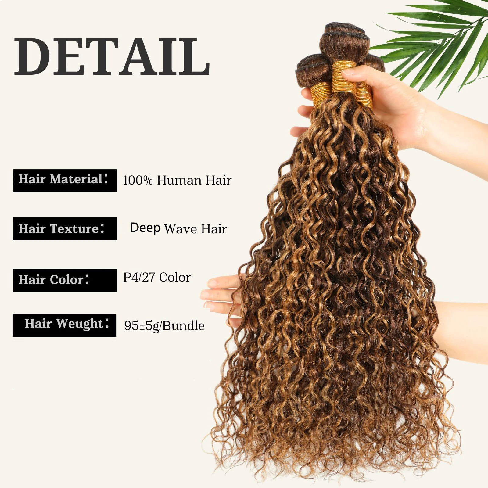 Sophianna 4 27 Highlight Deep Wave Bundles 30 inch Ombre Color Brazilian Brown Golden Hair Curling Bundle 100 Human 240801