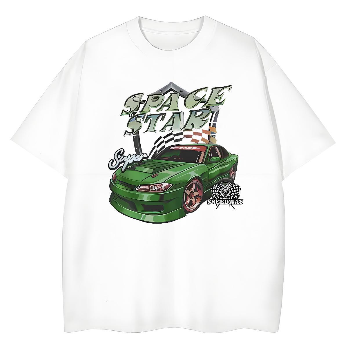 Fashion Designer Tshirt for Man Woman green car Home Outdoor 230g 100% Cotton Tees Shirts Breathable Short Sleeve TOP Quality Mens T Shirts DIY Anime