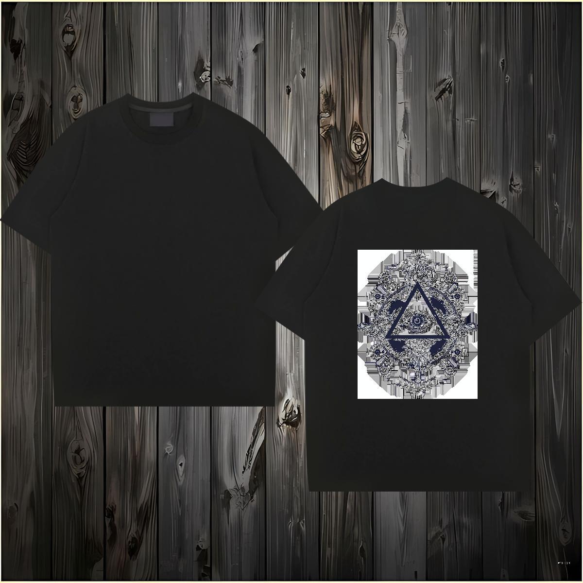 High Quality T-Shirts 100% Cotton 230g eye of the devil Street Wear DIY Printed Breathable Soft Men Tshirts 2024 Top Tees