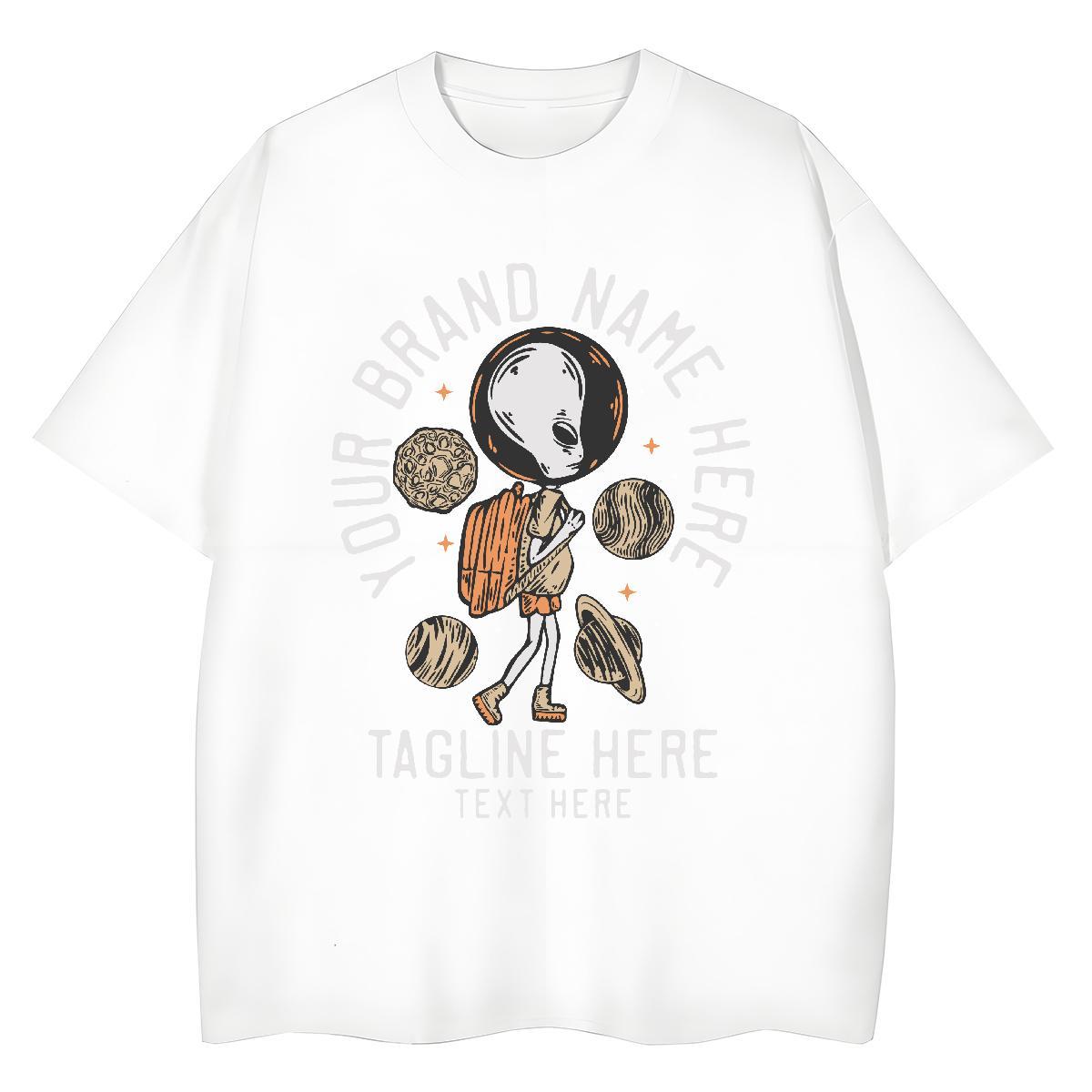 Designer Mens T Shirts 230g 100% Cotton extra-terrestrial Street wear Hip Hop Anime Print Breathable Crew Neck Couples T Shirts Customized Tshirts