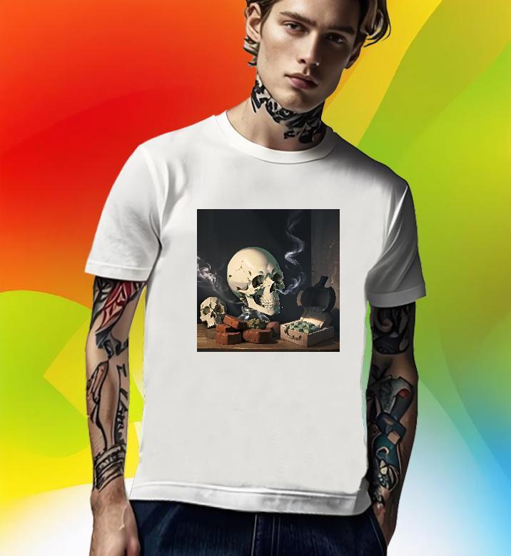 TOP Quality T-Shirts 230g 100% Cotton skull Daily Outfit DIY Printed Breathable Short Sleeve Couples T Shirts 2024 Top Tees