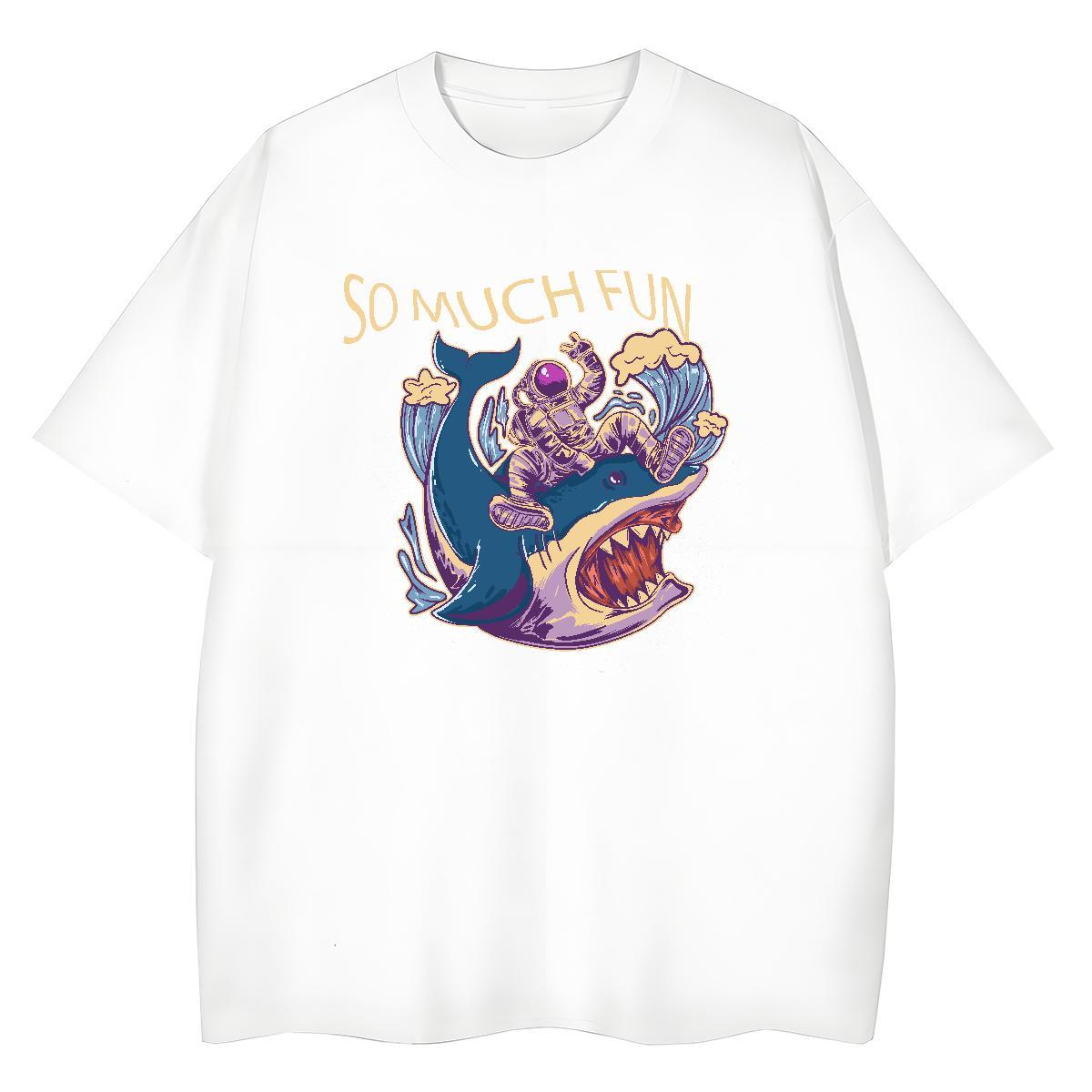 Wholesale Women Tshirts 230g Pure Cotton universe Hip Hop Street T-Shirts for Women Crew Neck DIY Printed Tops