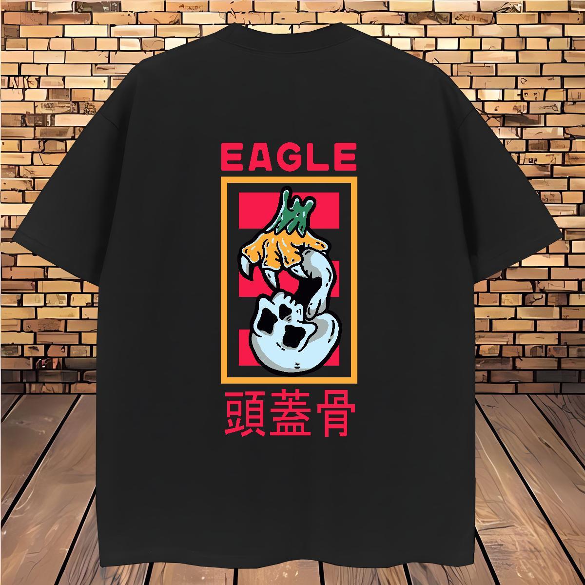 Brand T shirt 230g Cotton skull Anime Printing Street Oversized 4XL Round Neck Short Sleeve Men Tees 2024 New Tops Tees