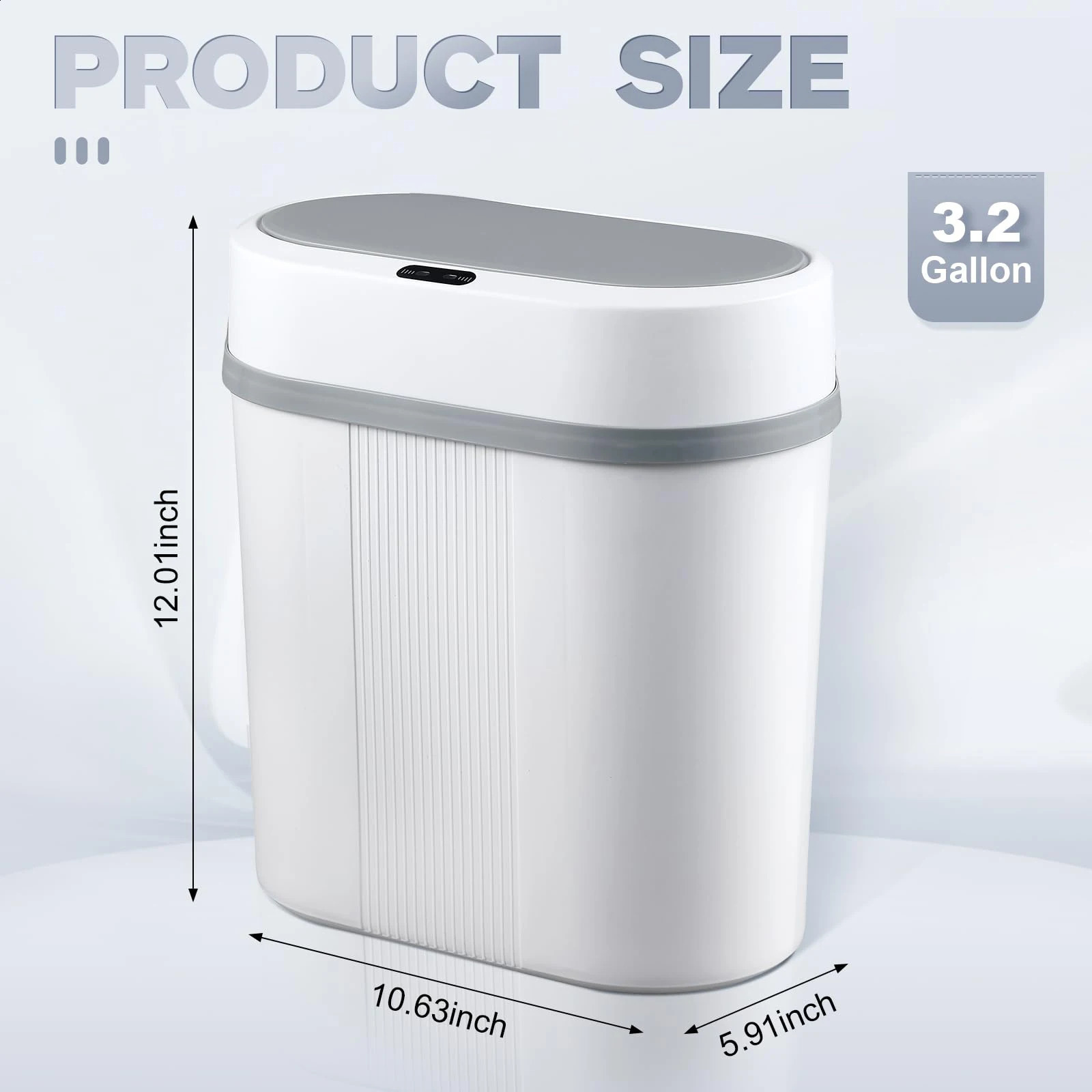 Motion sensor bathroom trash can touchable automatic with lid small waterproof suitable for office bedroom living room 240824
