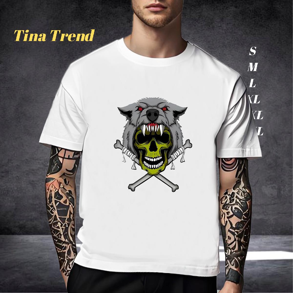 TOP Quality T Shirts Men 230g Pure Cotton skull Daily Outfit Customized O Neck Short Sleeves Mens Tshirts 2024 Designer Tee Shirt