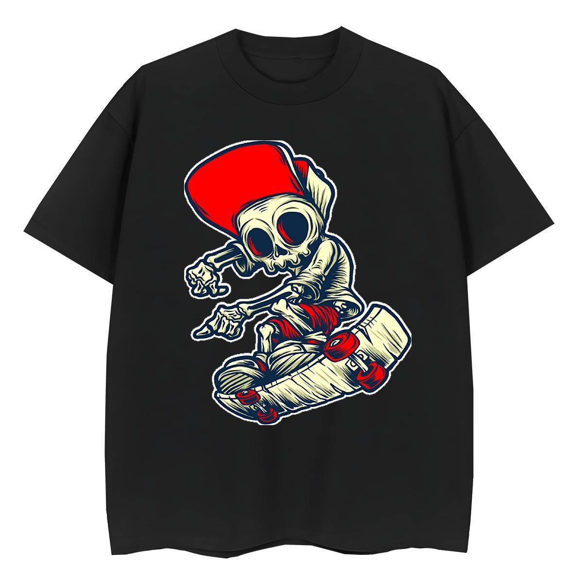 TOP Quality T Shirt For Man 230g Pure Cotton skull Home Outdoor Custom Printing Breathable Crew Neck Couples T Shirts Fashion Designer Tees
