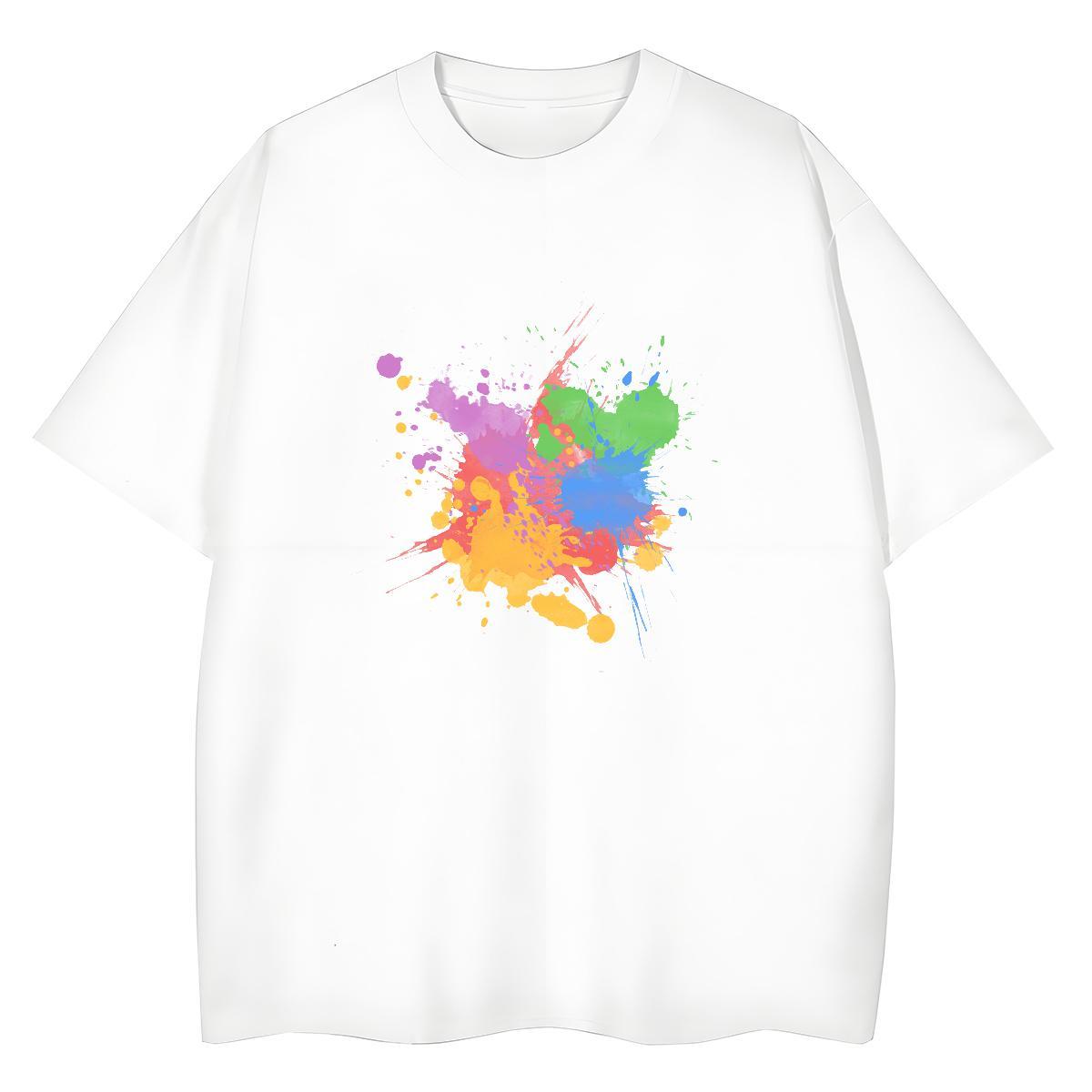 Brand Lady T shirt 100% Cotton 230g painting Street T Shirt For Woman Breathable DIY Logo Tees Shirts