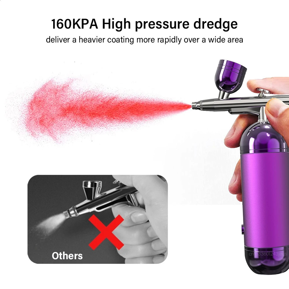 Portable spray gun with compressor used for nail cake tattoo makeup paint air spray gun oxygen sprayer air brush kit 240914