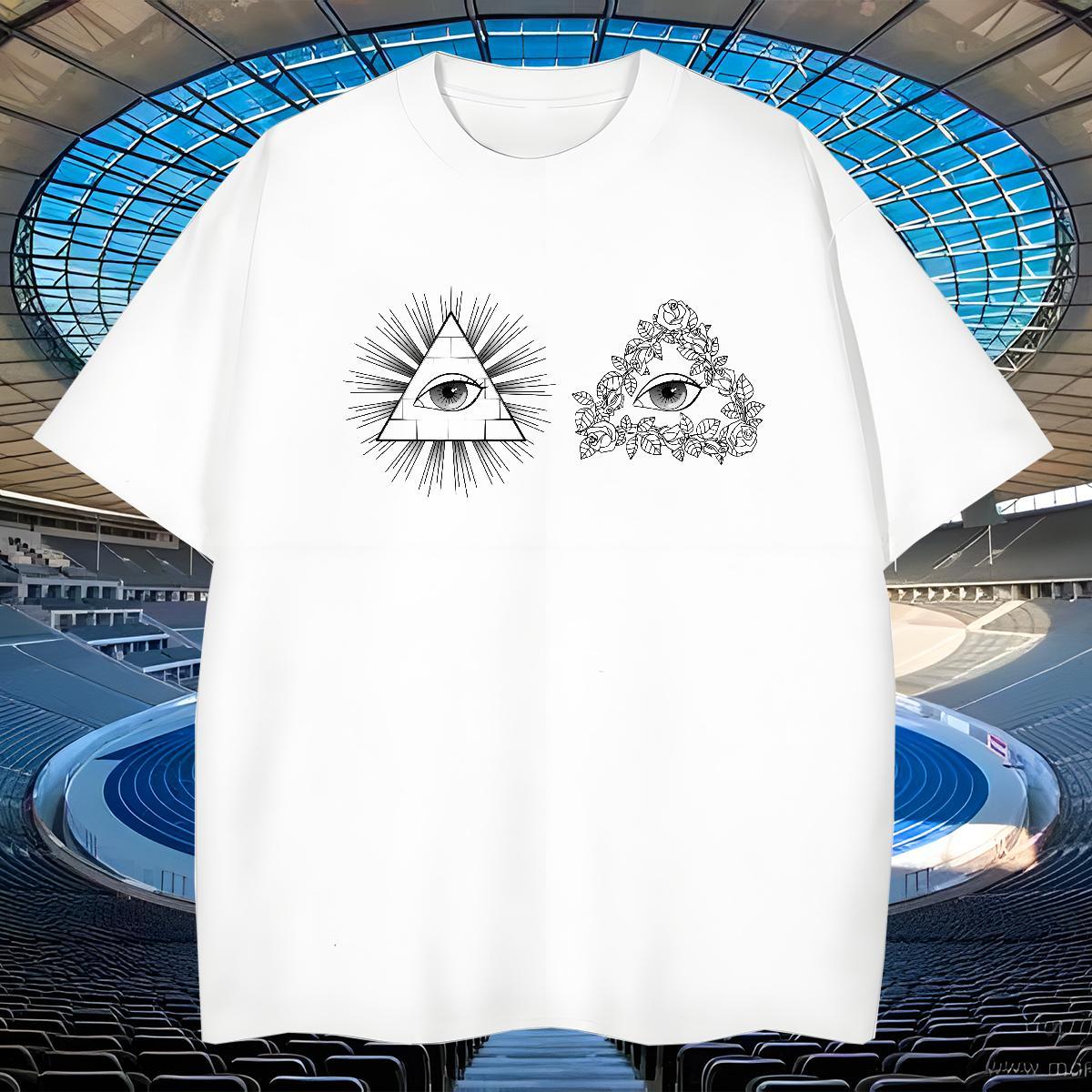 Comfortable T Shirt For Man 100% Cotton 230g eye of the devil High Street Hip Hop Custom Big Size Short Sleeve Soft Tshirts Stylist Polos