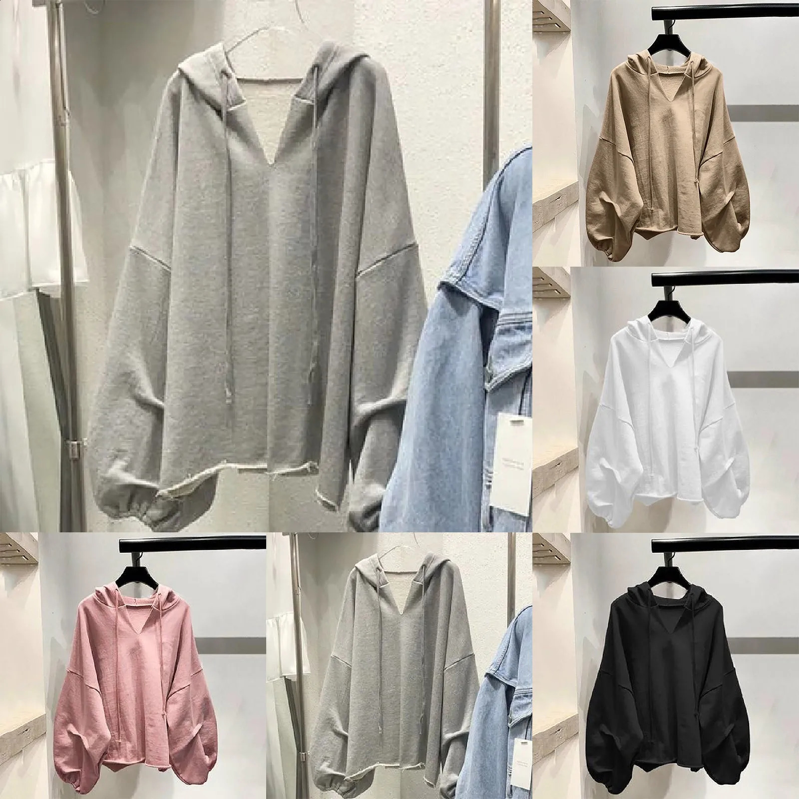 Fashion Thin Hooded Solid Color V Neck Loose Shirts for Women 2x Womens Tops Summer Dressy Tops for Women Summer 240824